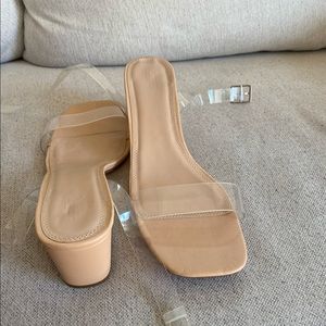 WIDE WIDTH clear strap heel - MOVING SALE open to offers!